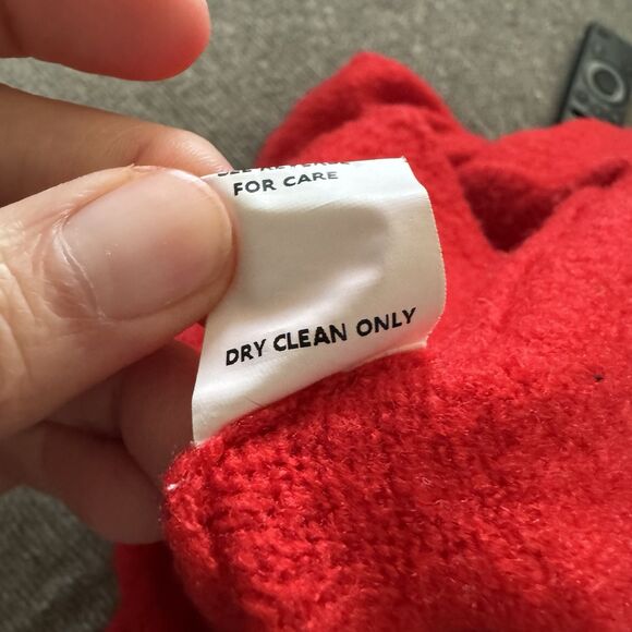 Honey Belle Women's Sweater Sz Small Off Shoulder Cut Out Turtleneck Red Ribbed - Picture 12 of 16